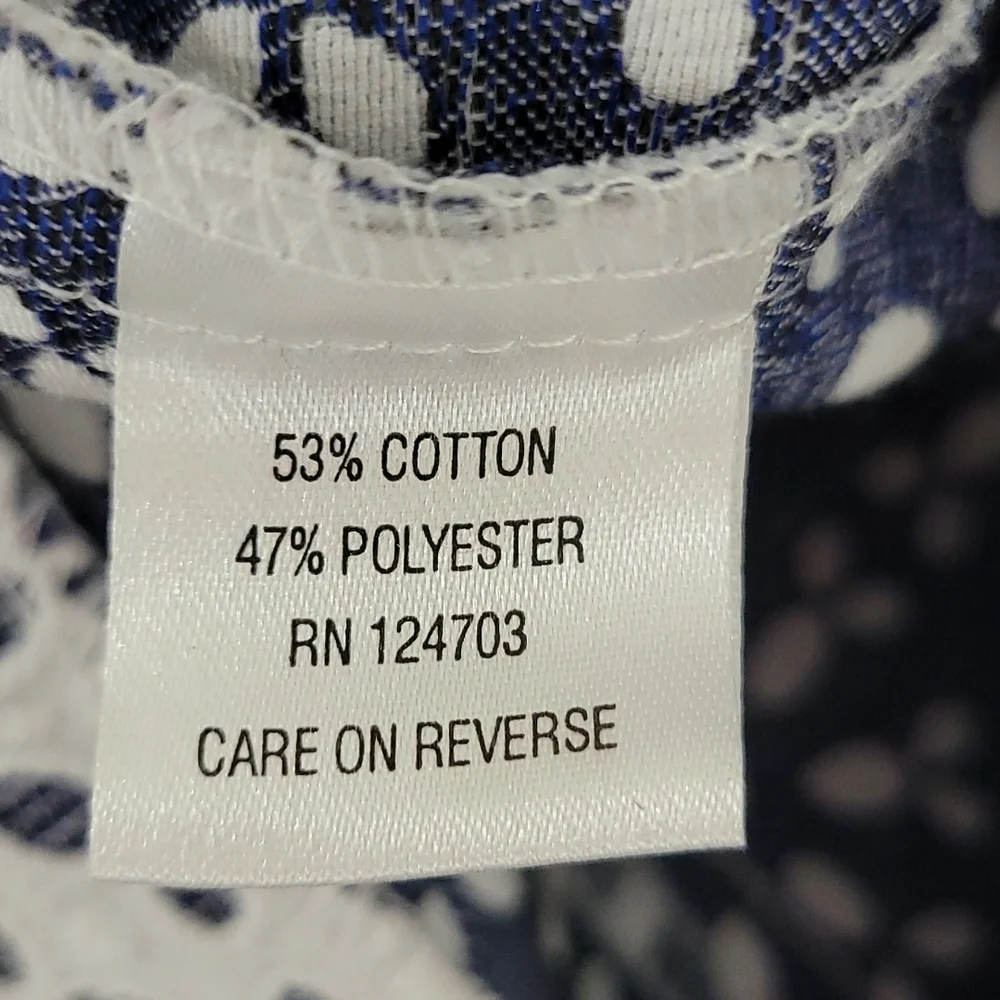 Baxter & Wells Blue & White Eyelet Button Front Jacket Sz Med